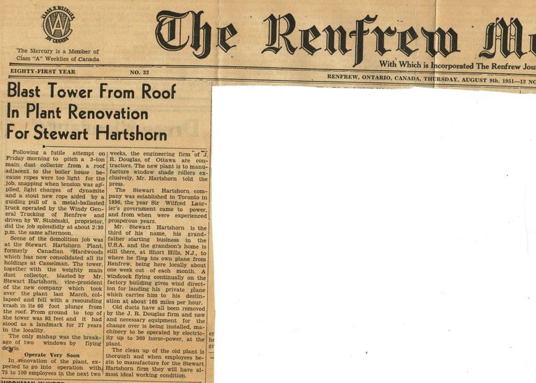          Hartshorn: Roller Shade Ontario Factory Renovation, 1951 picture number 1
   