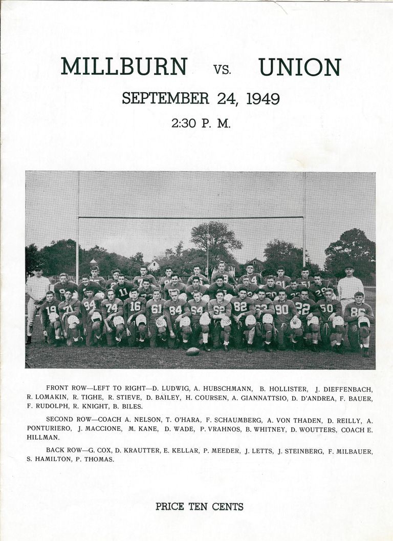          Football: Millburn vs. Union Program, 1949 picture number 1
   