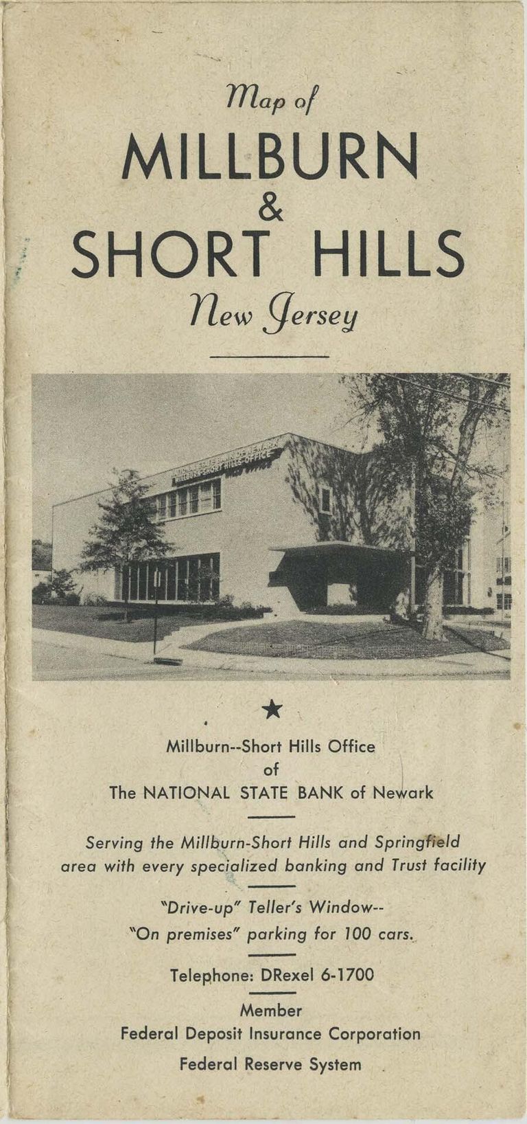          Map: National State Bank of Newark Map of Millburn & Short Hills, c. 1956 picture number 1
   
