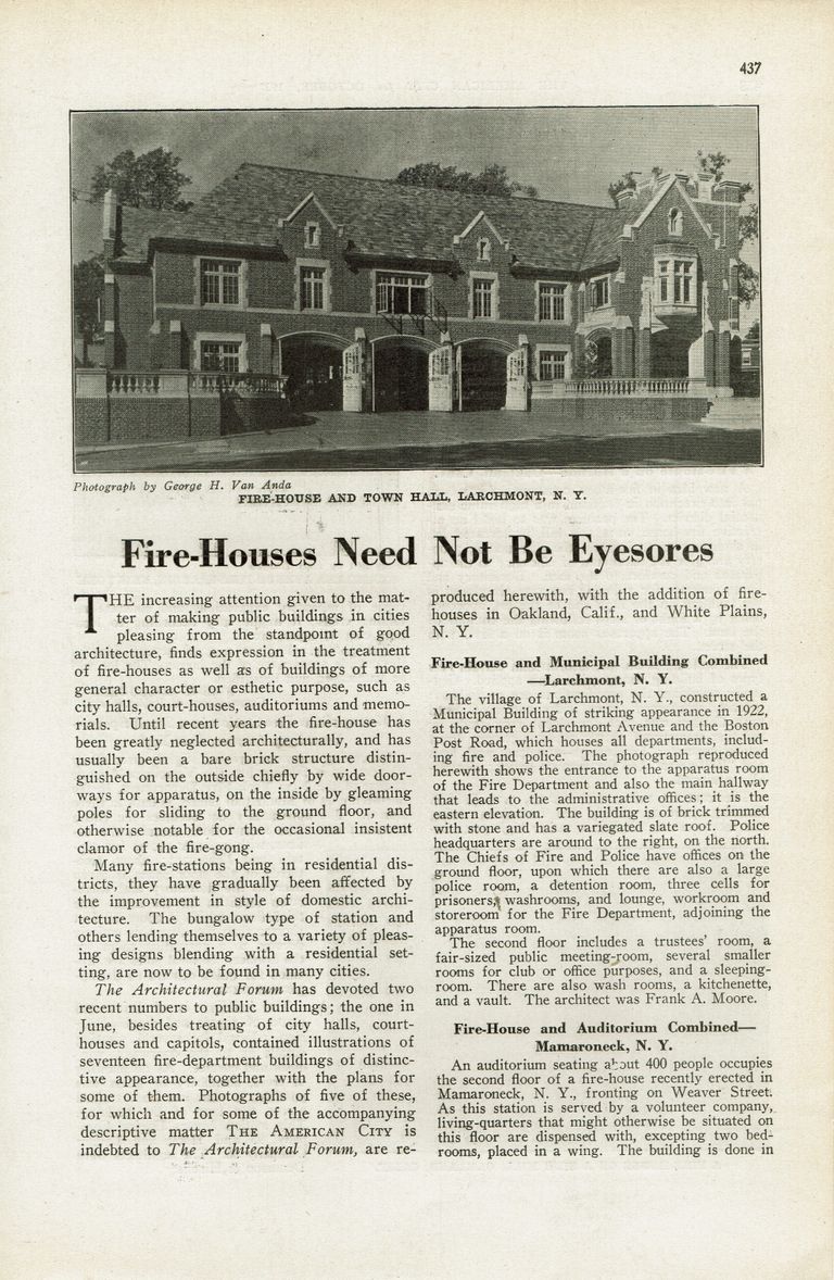          Fire Department: Fire-Houses Need Not Be Eyesores, 1927 picture number 1
   