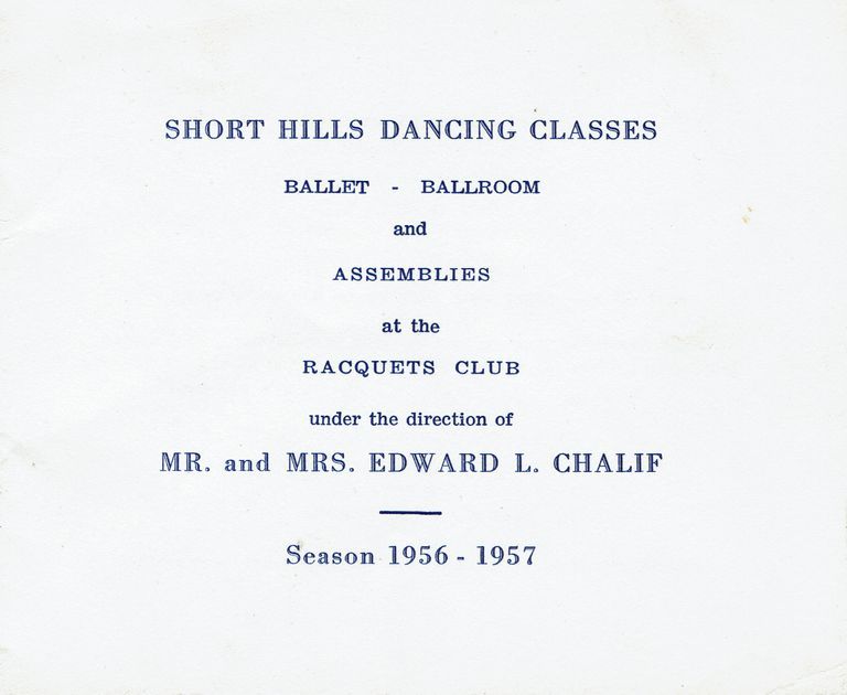          Chalif: Short Hills Dancing Classes Schedule, 1956-7 picture number 1
   