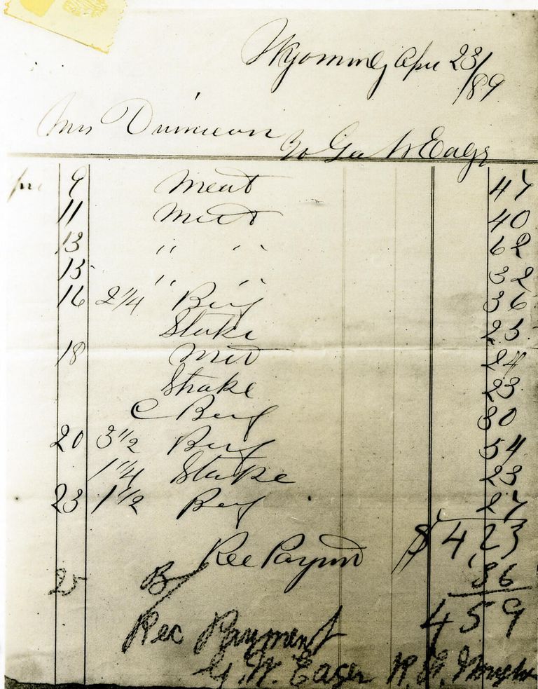          Groceries: Cost of meat for 16 days was $4.59; Image ID #284
   