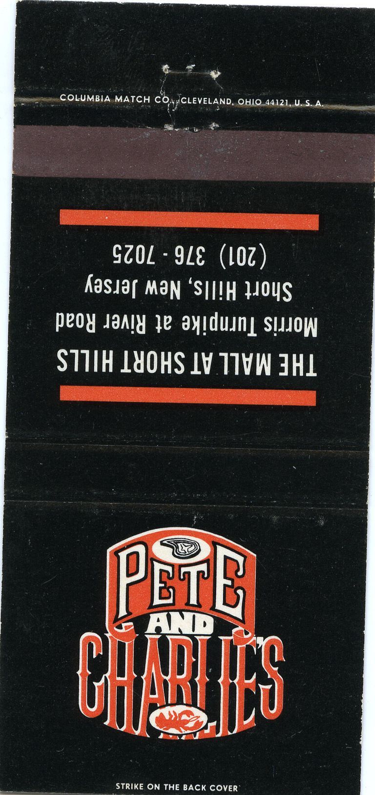          Pete and Charlie's Restaurant Matchbook Cover picture number 1
   