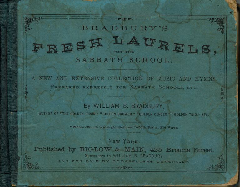          Blood: Fresh Laurels Sabbath School Music Book, 1867 picture number 1
   