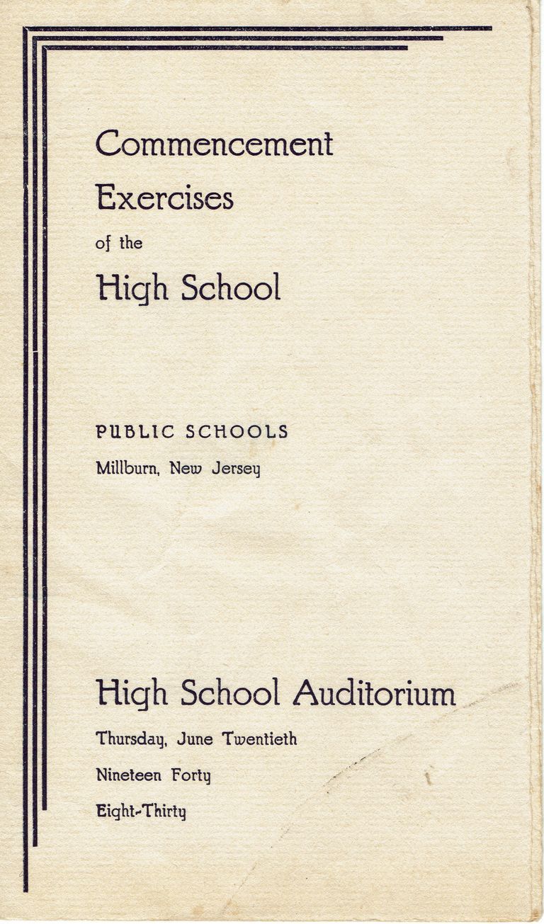          Millburn High School Commencement Program, 1940 picture number 1
   