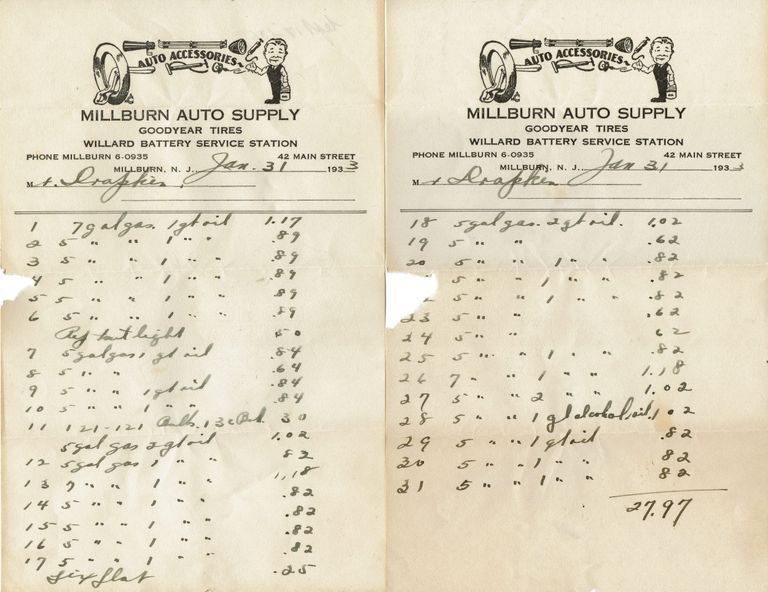          Millburn Auto Supply receipts, 1933 picture number 1
   