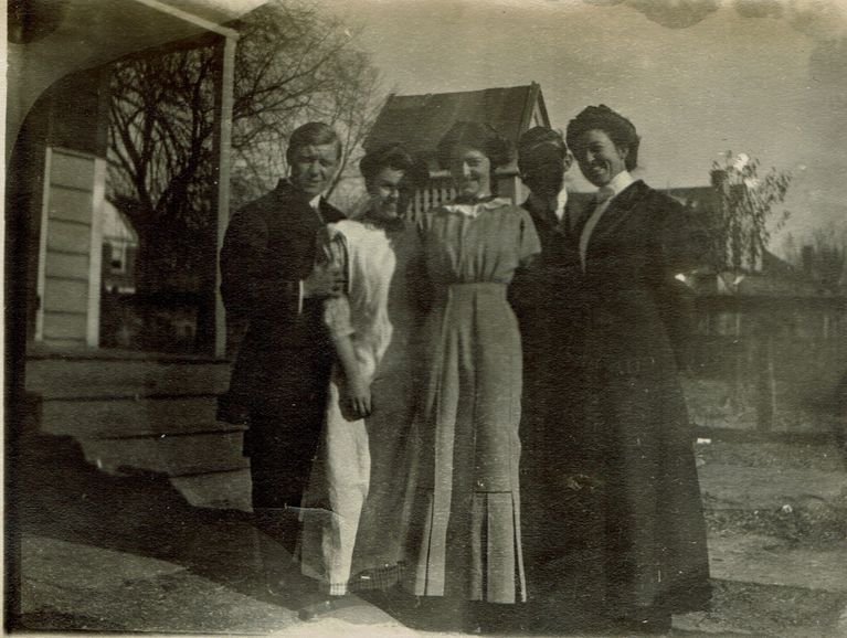          Marshall-Schmidt Album: Group Photo outside of Houses picture number 1
   