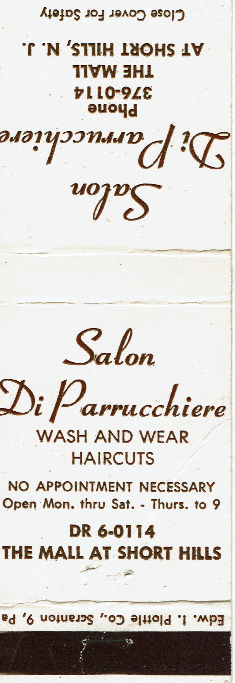          Salon Di Parrucchiere Matchbook Cover picture number 1
   