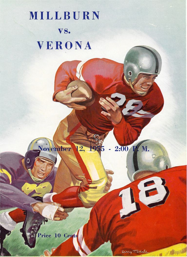          Football: Millburn vs. Verona Program, 1955 picture number 1
   