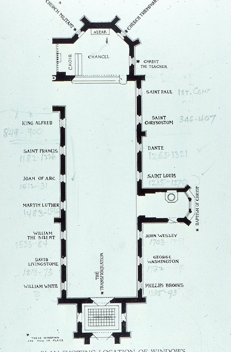          Christ Church: Church Plan with Window Placement, 1917 picture number 1
   