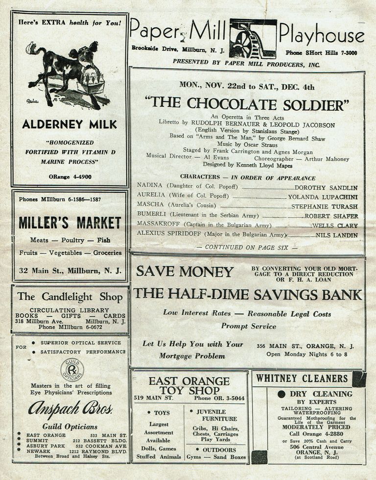          Chocolate Solider, 1943 Paper Mill Playhouse Program picture number 1
   