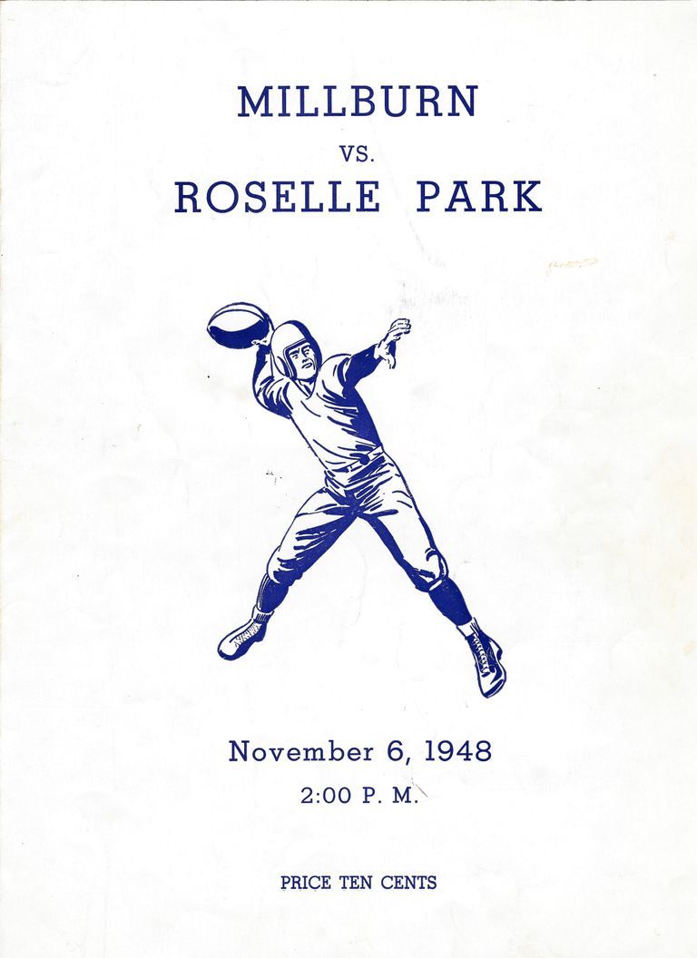          Football: Millburn vs. Roselle Park Program, 1948 picture number 1
   