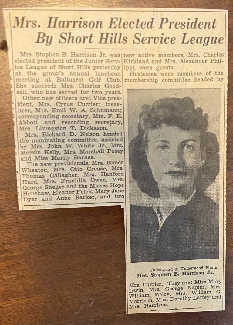          Harrison: Short Hills Service League Newspaper Article picture number 1
   