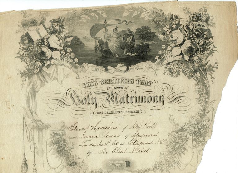          Hartshorn: Stewart Hartshorn & Joanna Randall Marriage Certificate, 1865 picture number 1
   