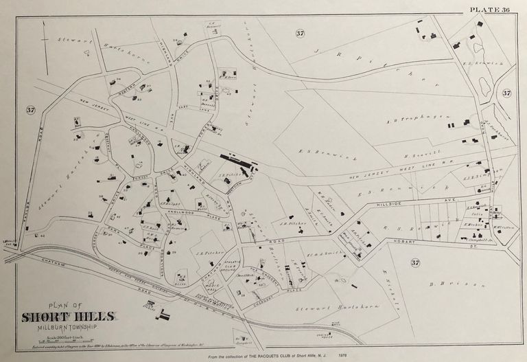          Map: Racquets Club copy of 1890 Robinson atlas map of Short Hills, 1976 picture number 1
   