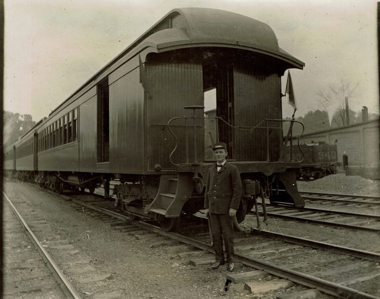          Marshall-Schmidt Album: Delaware, Lackawanna & Western Railroad Train and Conductor picture number 1
   