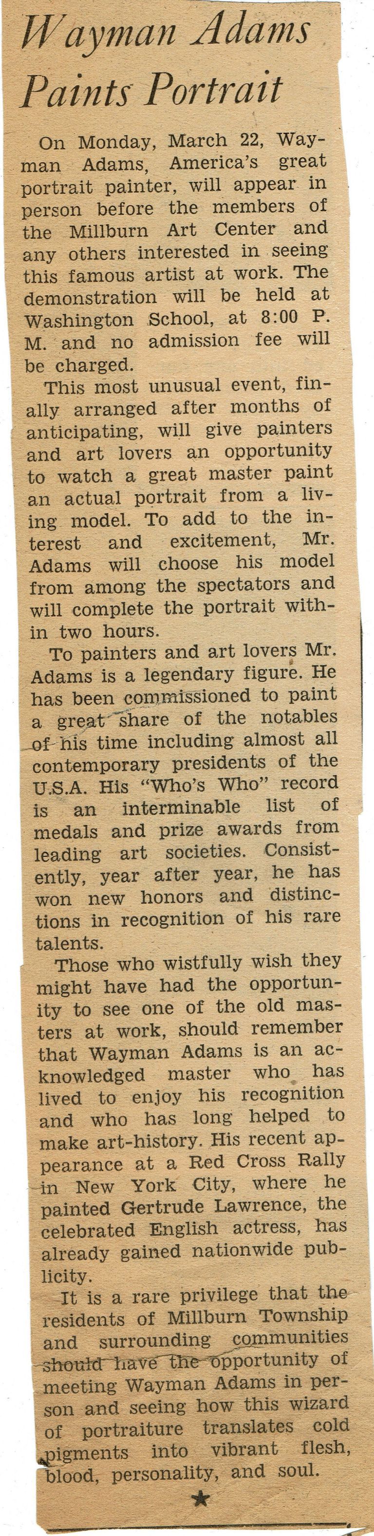          Millburn & Short Hills Item, March 12, 1943
   