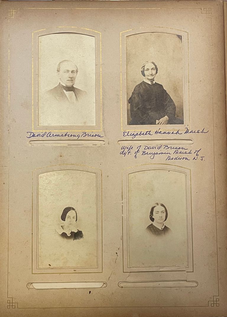          David Armstrong Brison, Elizabeth Hannah Marsh, Wife of David Brison, Dgt. (daughter) of Benjamin Marsh of Madison N.J.
   