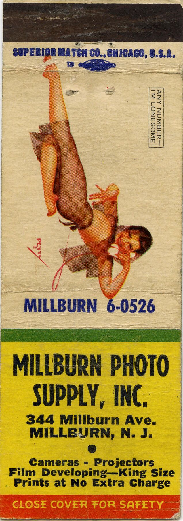          Millburn Photo Supply Inc., Matchbook Cover picture number 1
   