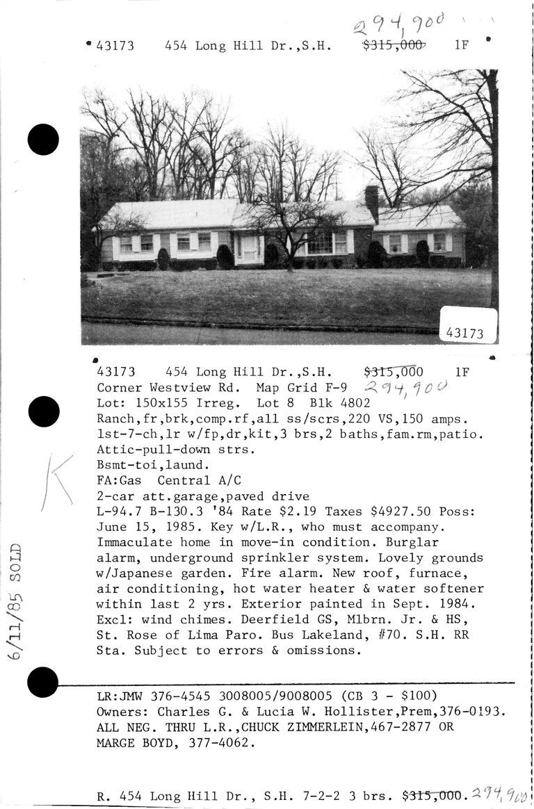          454 LONG HILL DRIVE picture number 1
   