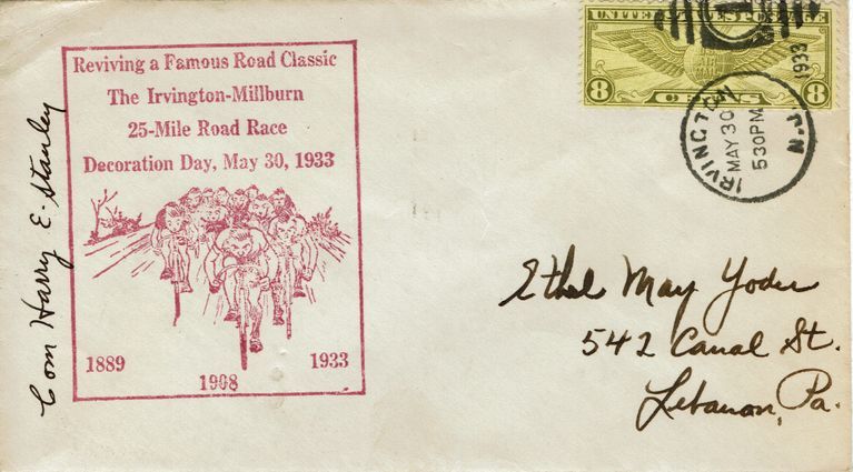          Irvington-Millburn Road Race: First Day Covers, 1933 picture number 1
   