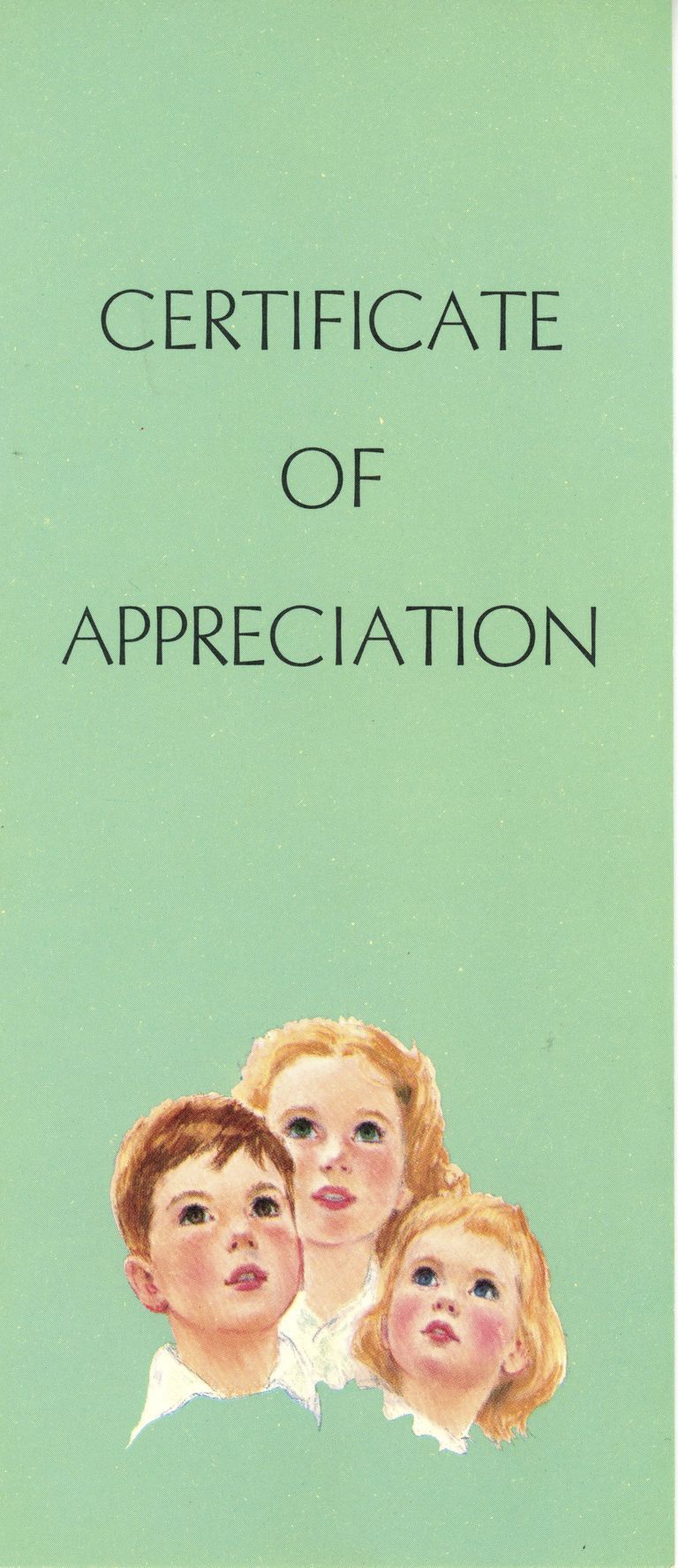          Lincoln: Certificate of Appreciation for Estelle Lincoln, 1962 picture number 1
   
