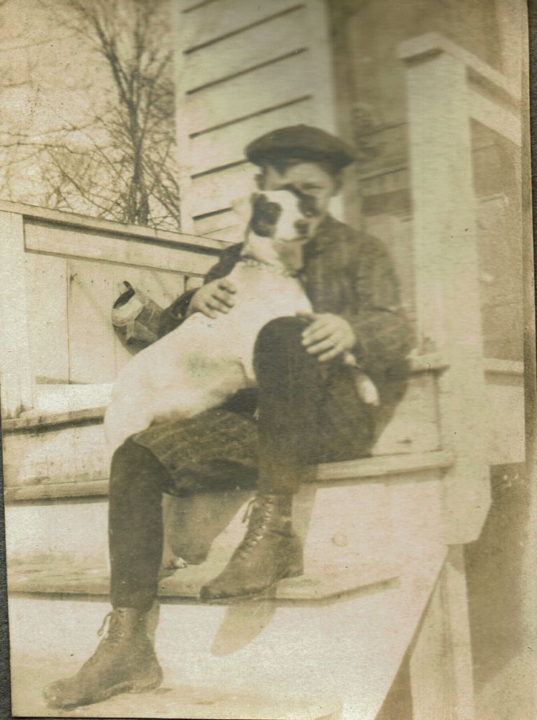          Marshall-Schmidt Album: Boy with Dog on Porch picture number 1
   
