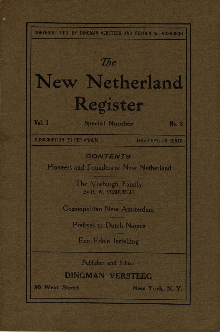          New Netherland Register, Vosburgh Family, 1913 picture number 1
   