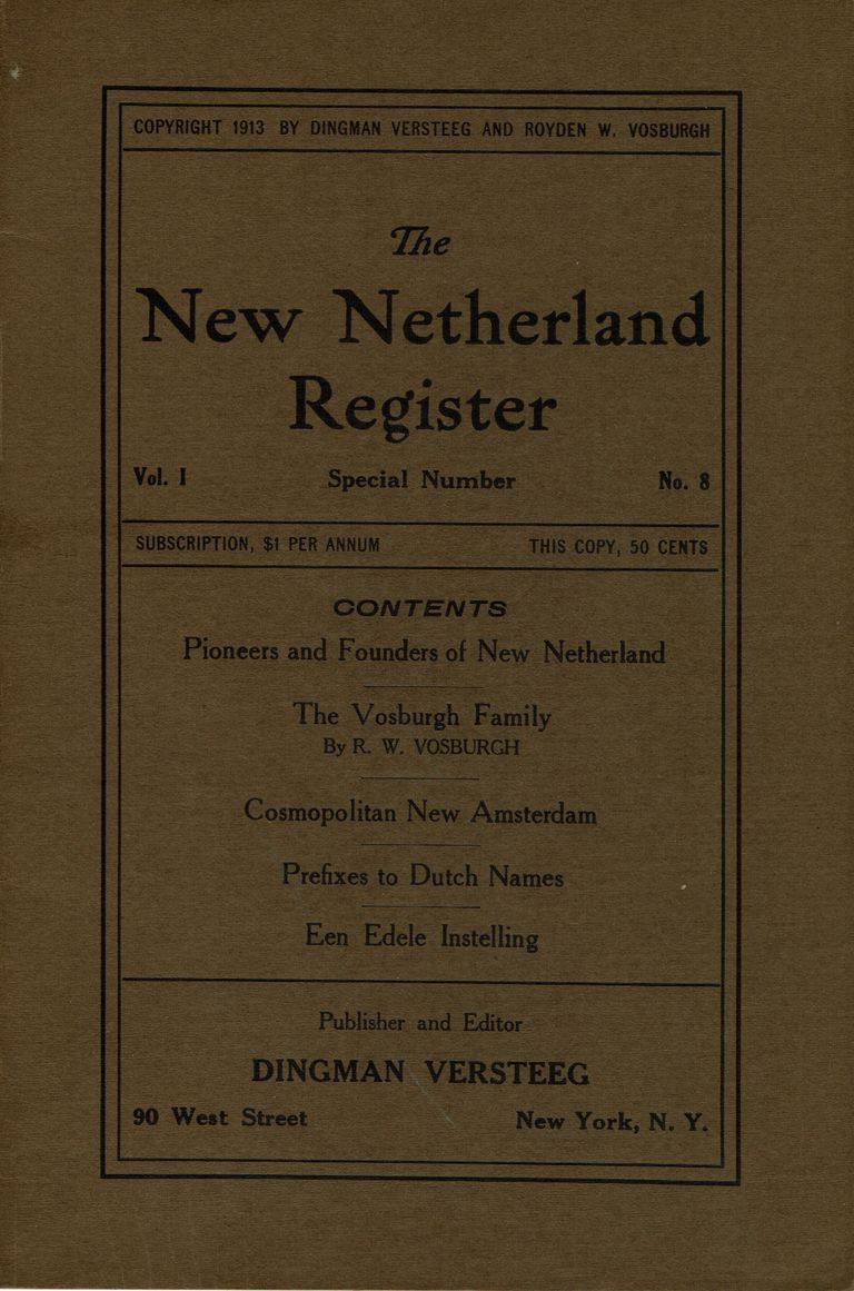          New Netherland Register, Vosburgh Family, 1913 picture number 1
   