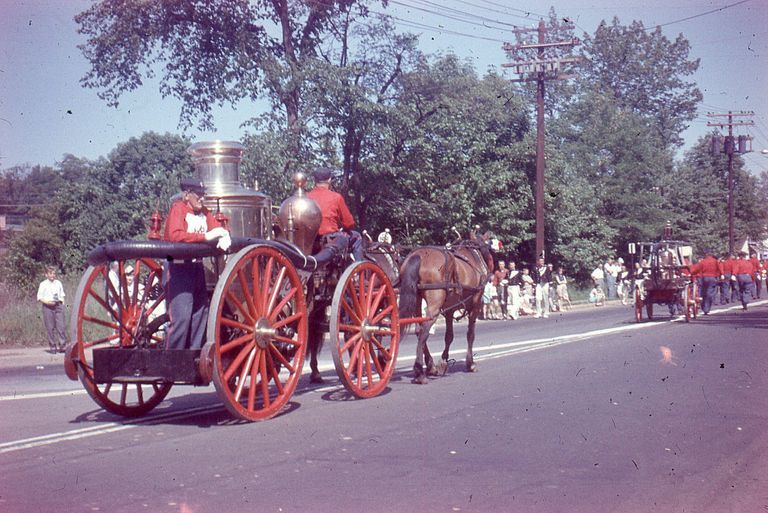          Centennial Parade: Antique Fire Pump and Hose, 1957 picture number 1
   