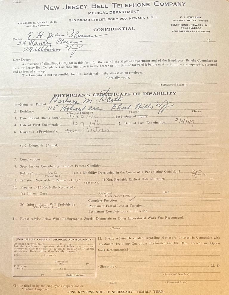          Macpherson: Medical Department Form, 1947 picture number 1
   