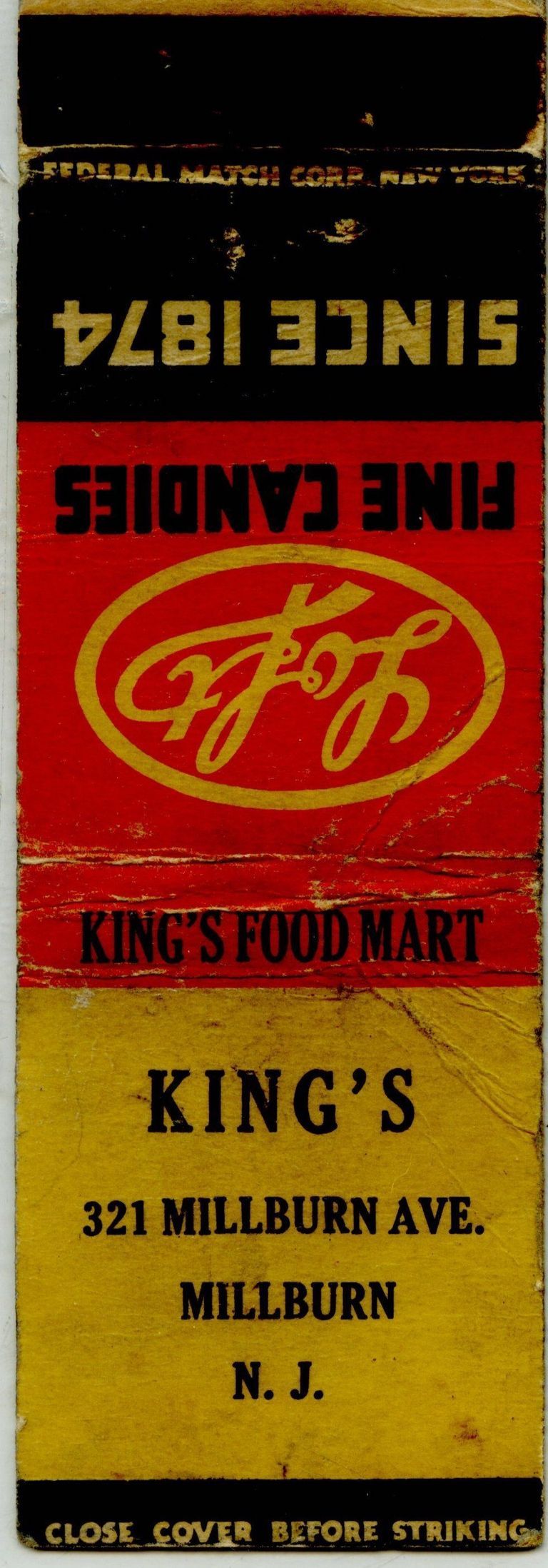          Kings: King's Food Mart Matchbook Cover picture number 1
   