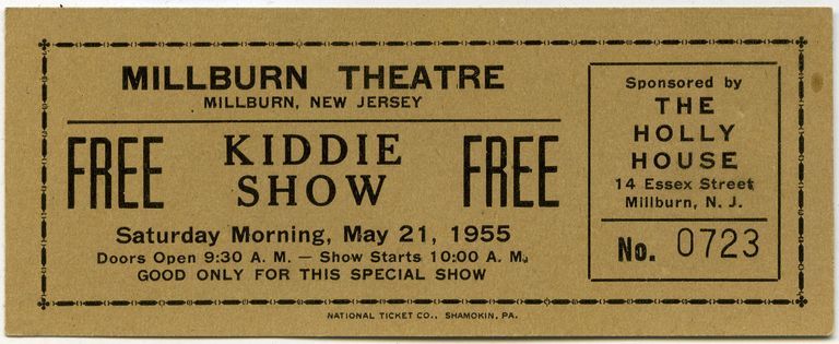          Millburn Theatre Kiddie Show Ticket,1955 picture number 1
   