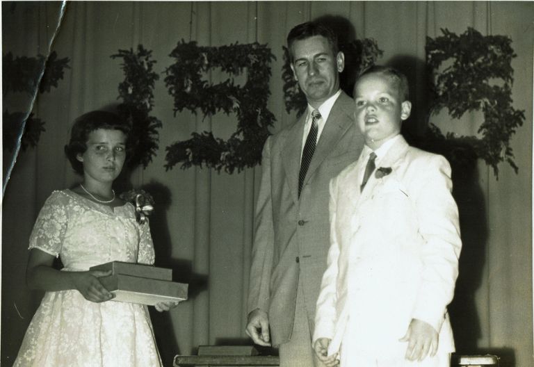 Glenwood School Principal Richard Conover at School Event, 1953 picture number 1
