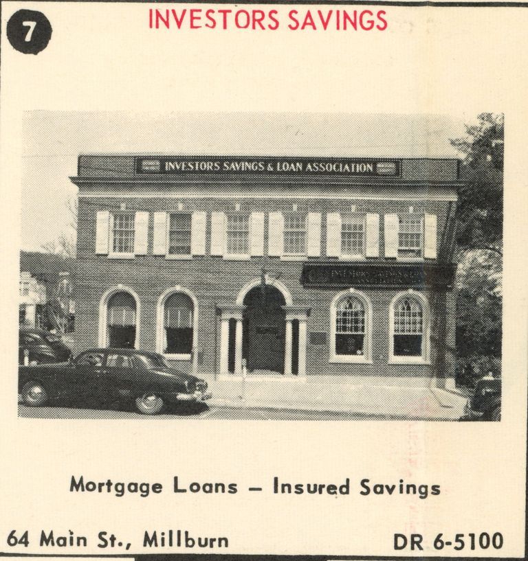          Bank: Investors Savings & Loan Association, 64 Main Street, 1955 picture number 1
   
