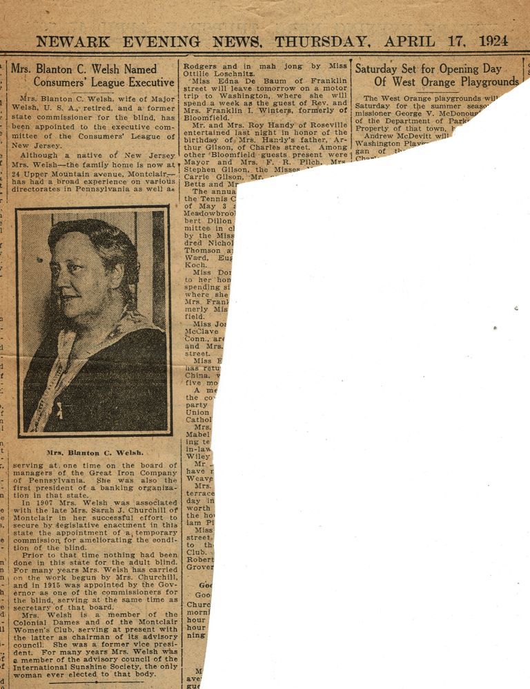          Brison: Emilie Benson Welsh Appointment Article, 1924 picture number 1
   