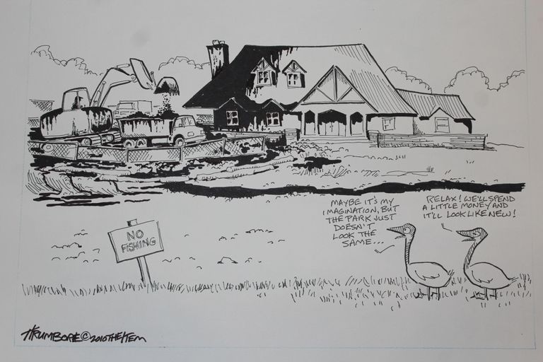          Harry Trumbore: Taylor Park landscaping work cartoon for the Item of Millburn-Short Hills, 2010 picture number 1
   