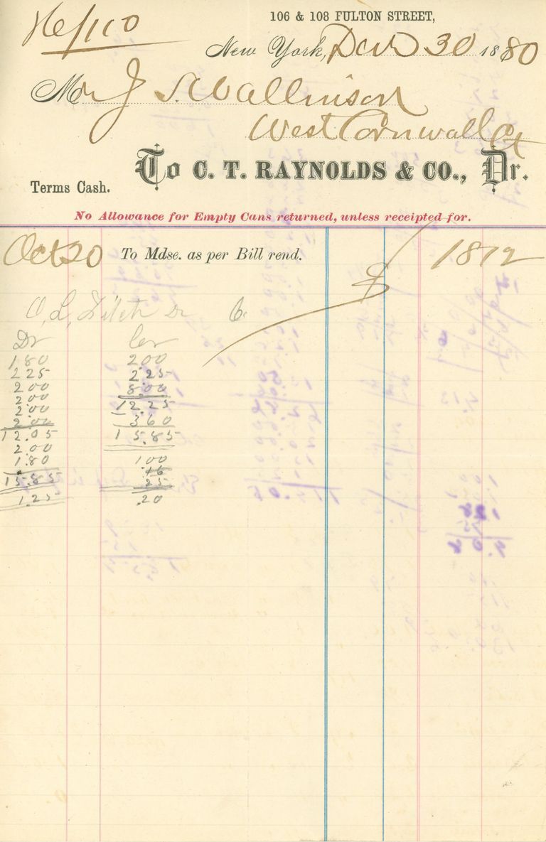          Bosworth: Charles T. Raynolds & Co. Receipt, 1880 picture number 1
   