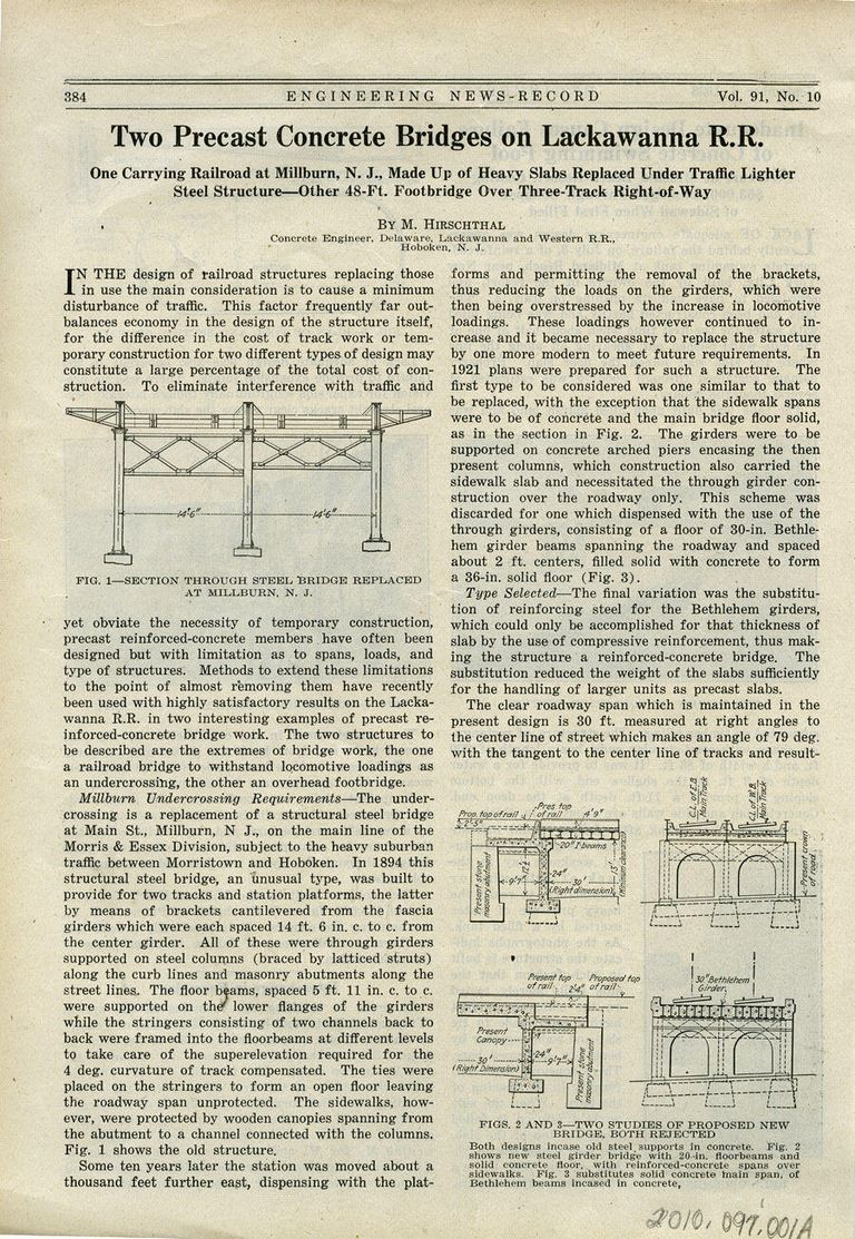          Concrete Bridges on Lackawanna Railroad Article, 1923. picture number 1
   