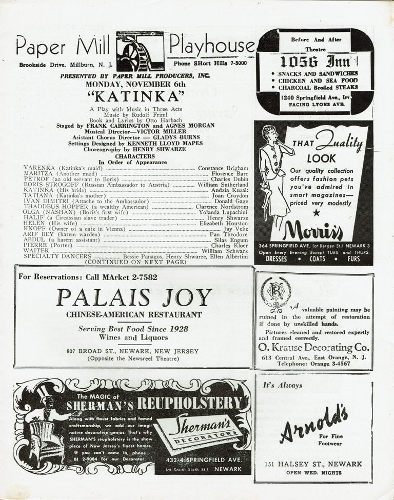          MHS Scrapbook: Paper Mill Playhouse Katinka Program picture number 1
   