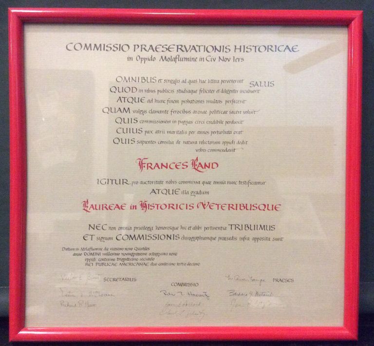          Land: Fran Land Document in Latin (for service to the historic preservation commission?) picture number 1
   