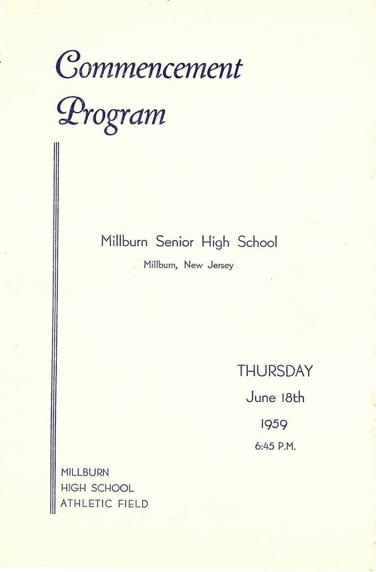          Millburn High School Commencement Program and Ticket, 1959 picture number 1
   