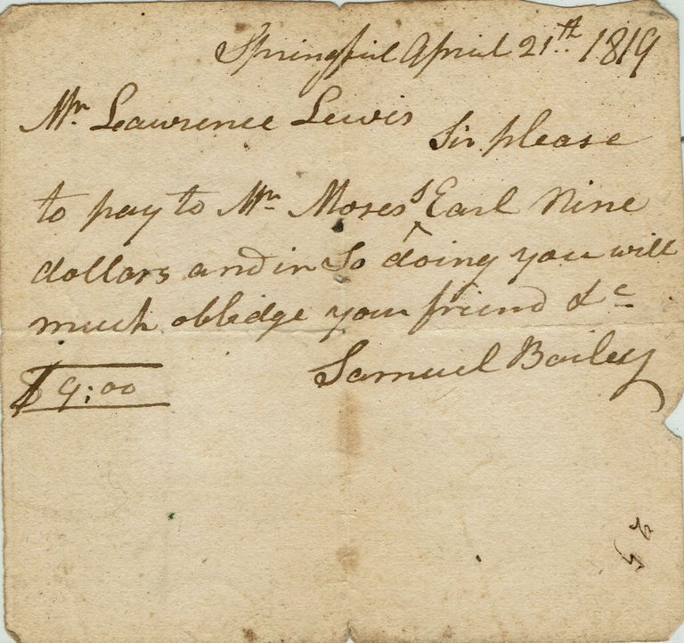          Bailey: Samuel Bailey Letter to Lawrence Lewis, 1819 picture number 1
   