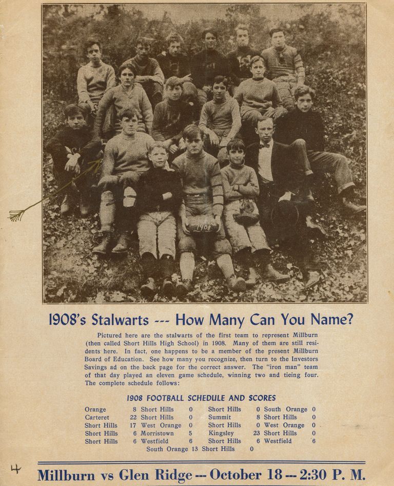          Football: Short Hills High School Team, 1908 picture number 1
   