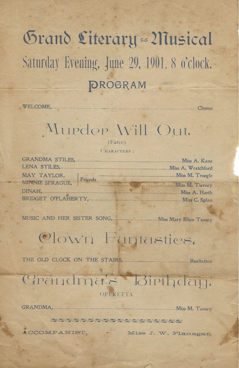          Flanagan: Grand Literary Musical Program, 1901 picture number 1
   