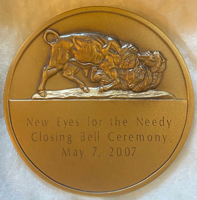          New Eyes For the Needy: New York Stock Exchange Closing Bell Ceremony Medals picture number 1
   