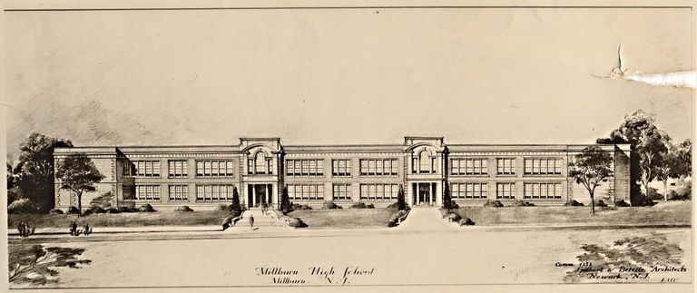          Millburn High School (now Millburn Middle School) architect's rendering picture number 1
   