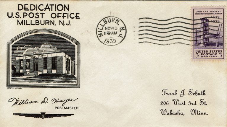          Post Office: Millburn Post Office First Day Covers, 1939 picture number 1
   