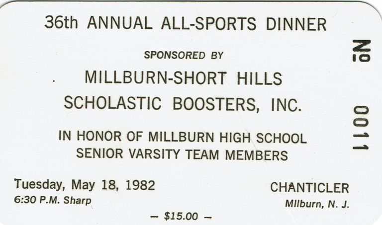          Scholastic Boosters All-Sports Dinner Ticket, 1982 picture number 1
   