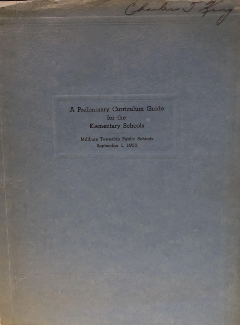          Millburn Elementary Schools Preliminary Curriculum Guide, 1955 picture number 1
   